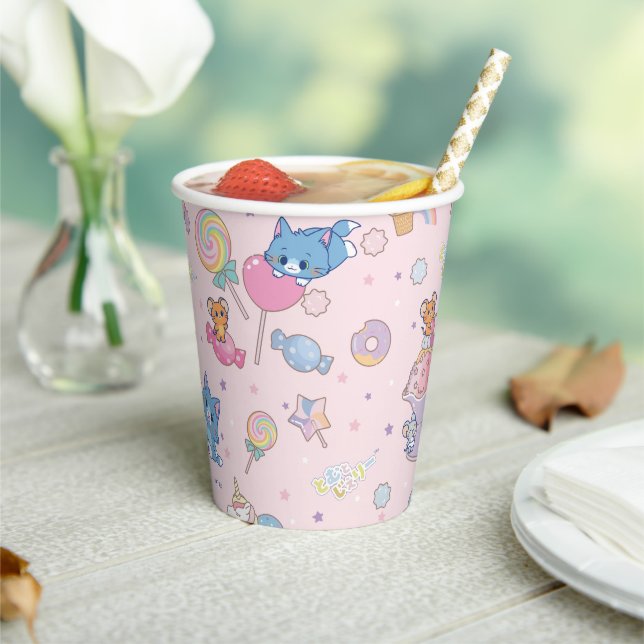 Gobelets En Papier Anime Tom, Jerry et Tuffy Candyland Motif (Insitu)