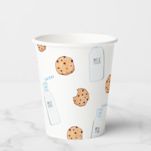 Gobelets En Papier Anniversaire Bleu Lait et Cookies