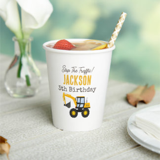 Gobelets En Papier Anniversaire Camion de Construction | Décor Person