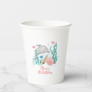 Gobelets En Papier Anniversaire Dauphin sous la Mer