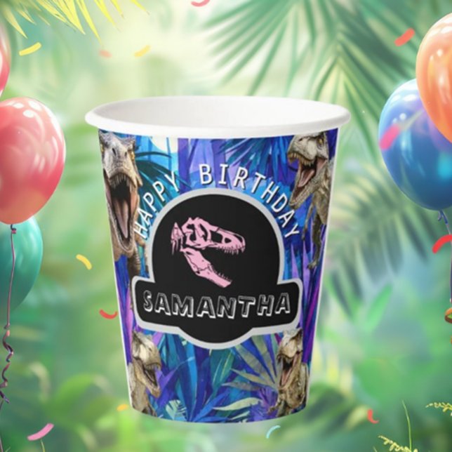 Gobelets En Papier Anniversaire de Dino-Mite Bash (Celebrate in style with our Dino-Mite Birthday Bash Paper Cups! )