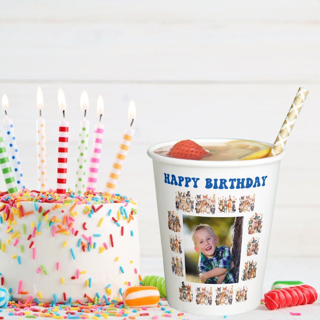 Gobelets En Papier Anniversaire de enfant de thème Personnalisé Photo (Créateur téléchargé)