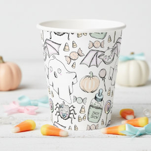 Gobelets En Papier Anniversaire de enfant d'Halloween doux et doux
