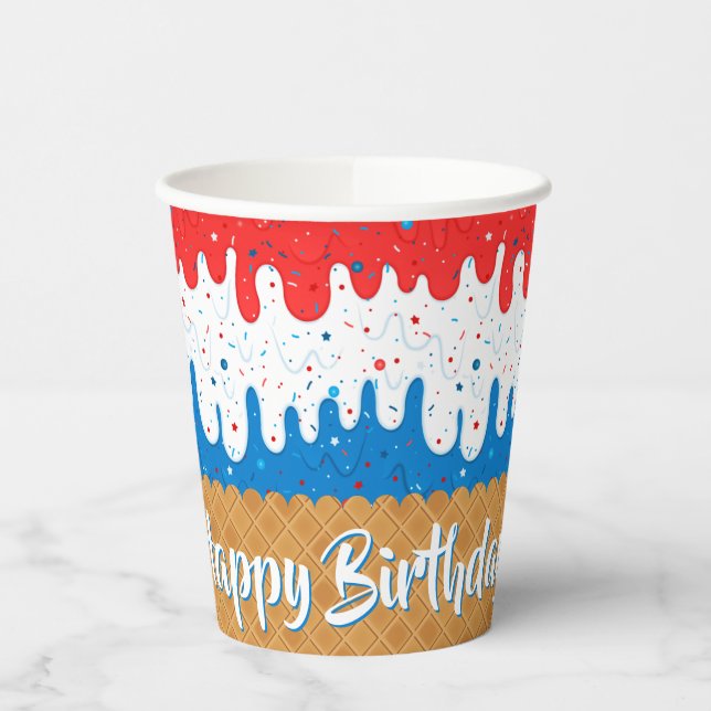 Gobelets En Papier Anniversaire de glace américaine (Gauche)