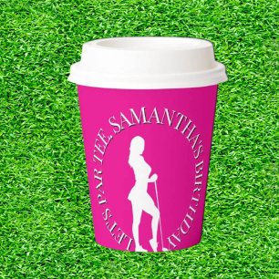 Gobelets En Papier Anniversaire de Golfer rose Lady