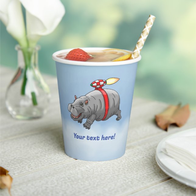 Gobelets En Papier Anniversaire de Hippo Fusée (Insitu)