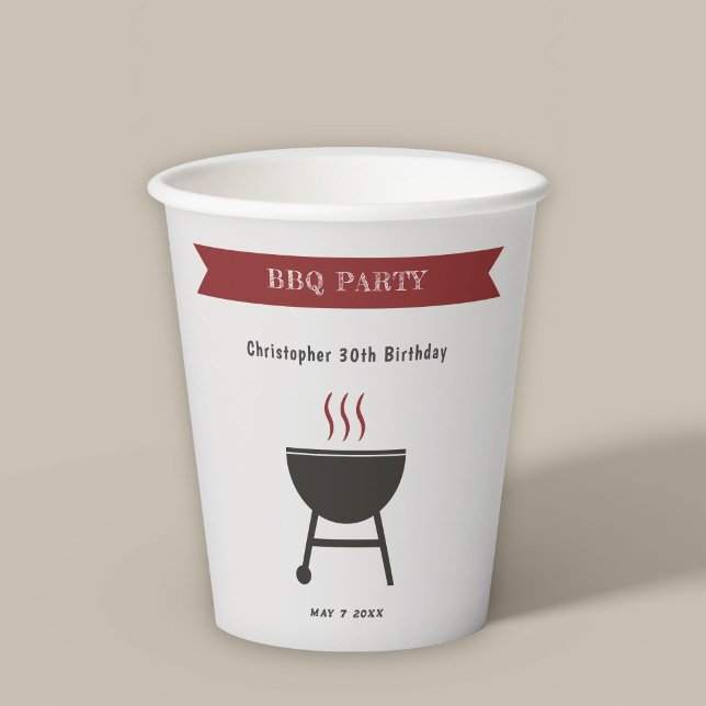 Gobelets En Papier Anniversaire de la fête du barbecue (BBQ Party Paper Cup)
