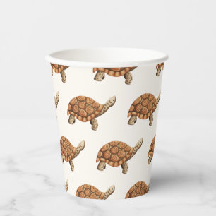 Gobelets En Papier Anniversaire de la jolie Tortue Brown