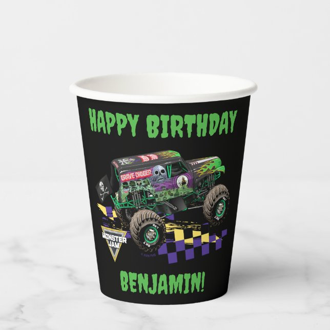 Gobelets En Papier Anniversaire de Monster Jam Grave Digger (Recto)