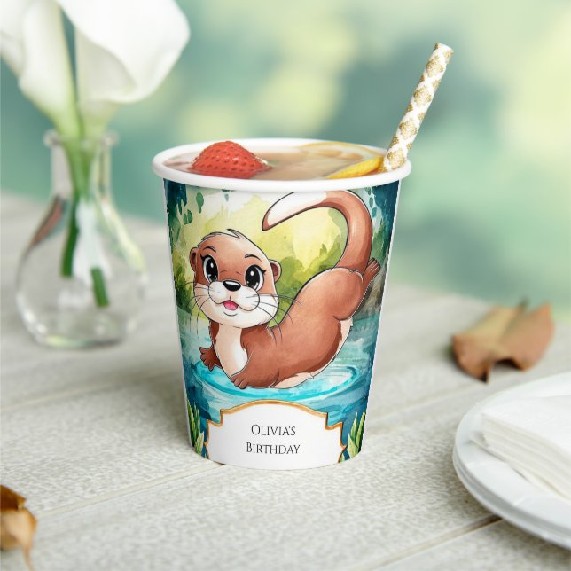 Gobelets En Papier Anniversaire de Simple Lake Otter (Insitu)