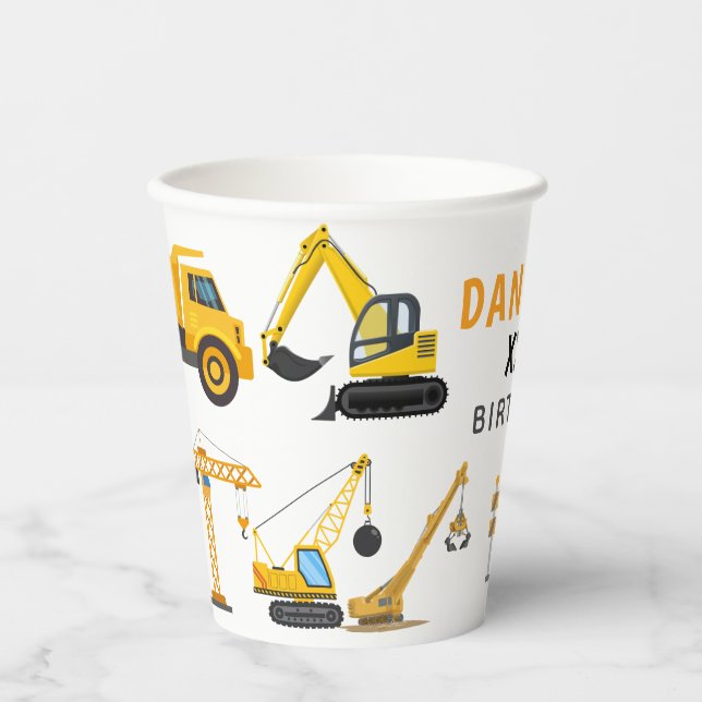 Gobelets En Papier Anniversaire d'enfant simple construction moderne (Recto)
