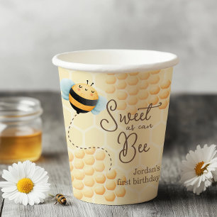 Gobelets En Papier Anniversaire des abeilles