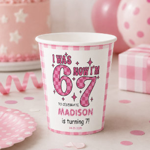 Gobelets En Papier Anniversaire drôle de 7 ans « J'avais 6 ans, mai