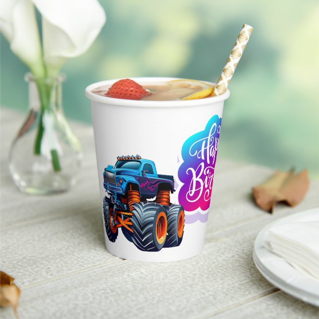 Gobelets En Papier Anniversaire du camion Monster (Insitu)