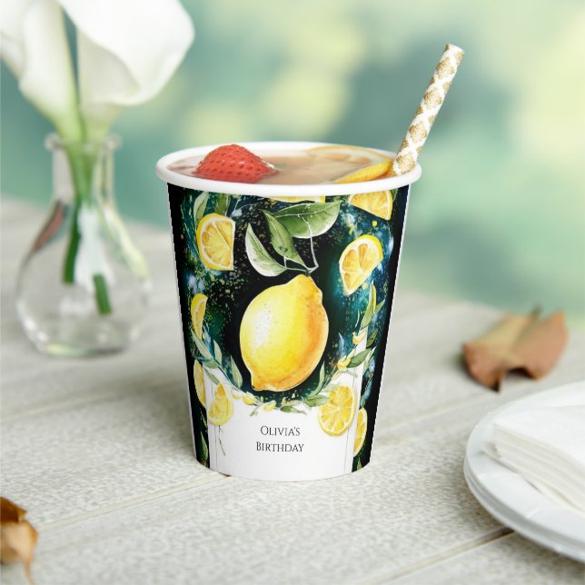 Gobelets En Papier Anniversaire du citron blanc (Insitu)