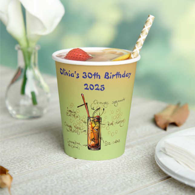 Gobelets En Papier Anniversaire du lever du soleil de Tequila (Insitu)