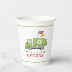 Gobelets En Papier Anniversaire Garbage Camion Poubelle Minimaliste G