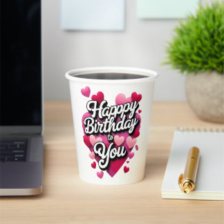 Gobelets En Papier anniversaire heureux