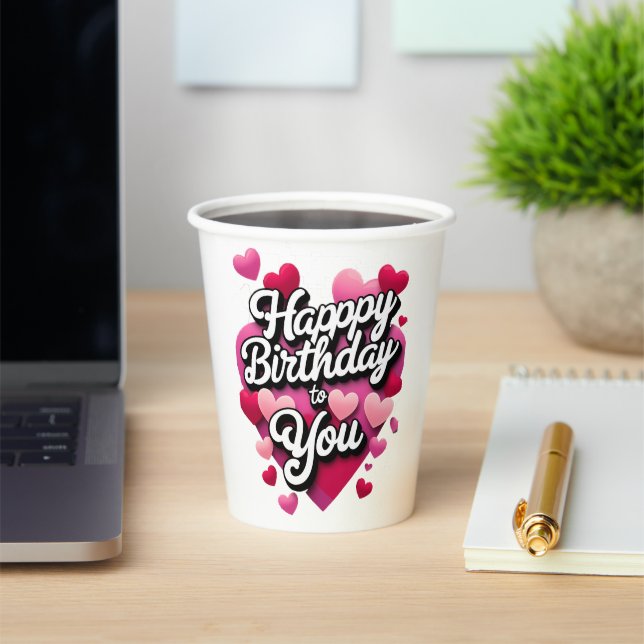 Gobelets En Papier anniversaire heureux (Insitu)