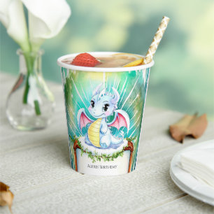 Gobelets En Papier Anniversaire mystique du Dragon mignon