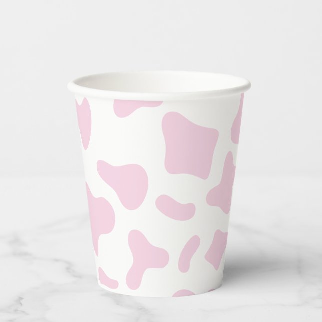 Gobelets En Papier Anniversaire occidental impression vache rose Rode (Recto)