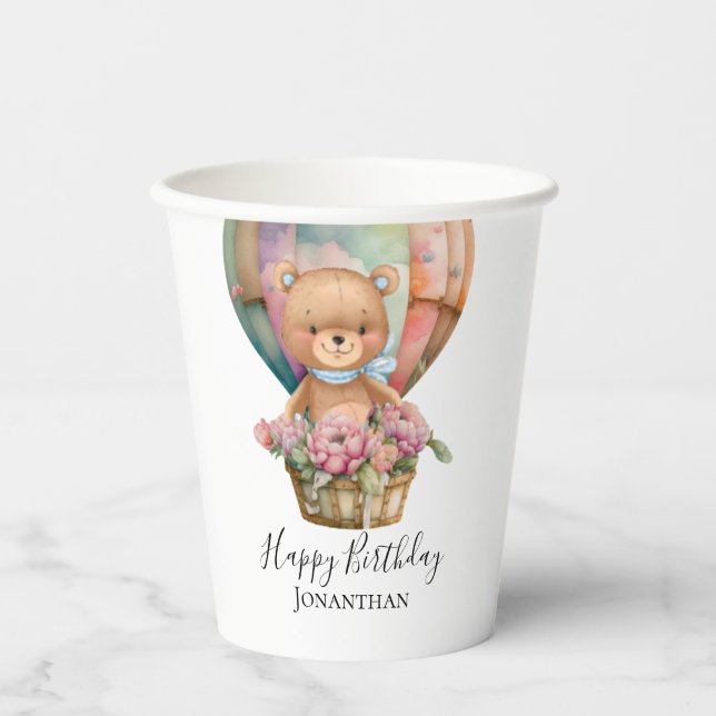 Gobelets En Papier Anniversaire Teddy Bear (Recto)