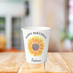 Gobelets En Papier Anniversaire Tournesol