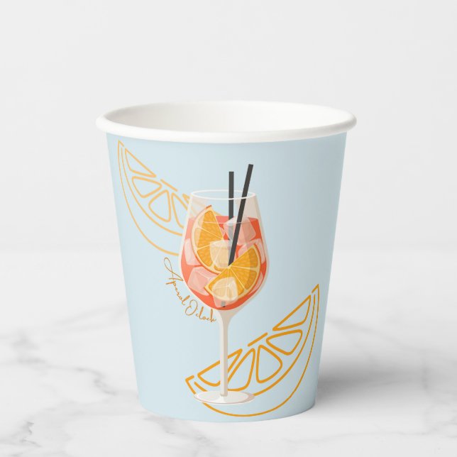 Gobelets En Papier Aperol O'Clock (Recto)