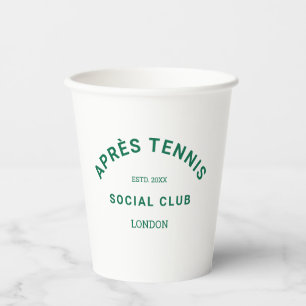 Gobelets En Papier Après le tennis Social Club Green Custom Crest