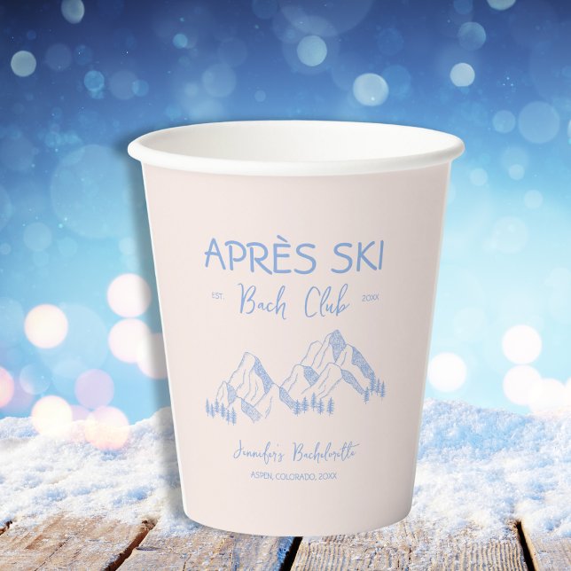 Gobelets En Papier Après-Ski Bachelorette de l'Hiver Club Bach (Apres Ski Winter Bachelorette Bach Club Paper Cups)