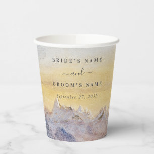Gobelets En Papier Aquarelle Blue Mountains Pine Mariage