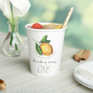 Gobelets En Papier Aquarelle citrus citron 1er anniversaire