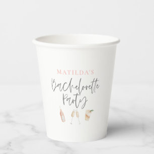 Gobelets En Papier Aquarelle cocktail champagne bachelorette party p
