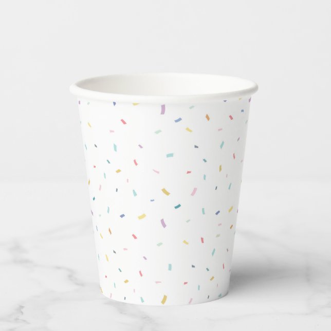 Gobelets En Papier Aquarelle douce Motif Confetti (Recto)