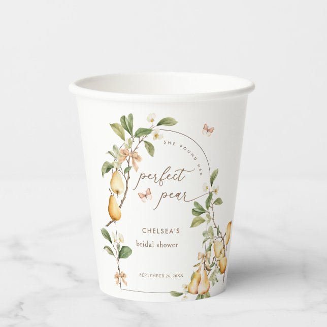 Gobelets En Papier Aquarelle Floral Perfect Paire Fête des mariées (Recto)