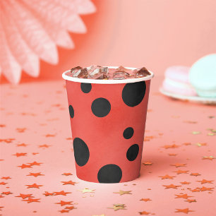 Gobelets En Papier Aquarelle Ladybug Spots Party