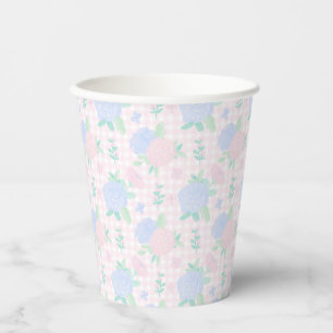 Gobelets En Papier Aquarelle Preppy Floral En vichy Anniversaire