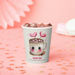 Gobelets En Papier Aquarelle rose et crème mignonne Mug de cacao chau