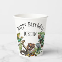 Aquarelle Serpent Reptile d'anniversaire