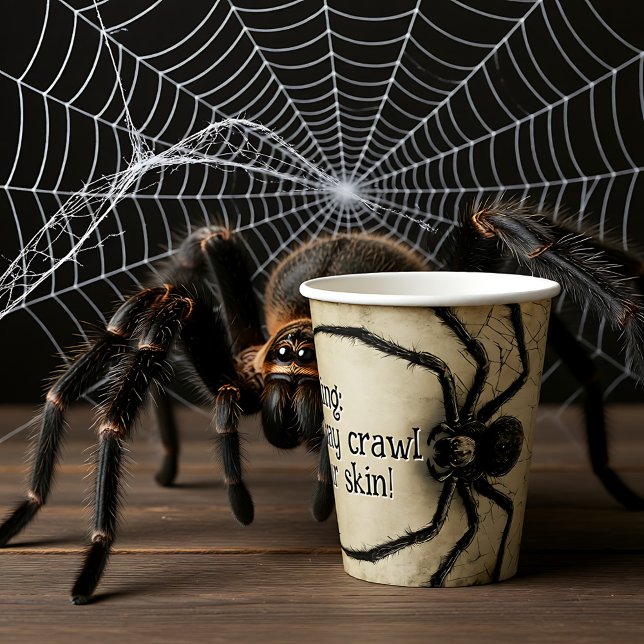 Gobelets En Papier Araignée à picotements de pin personnalisable HALL (Customizable Spine-tingling Spider HALLOWEEN Bash Paper Cups)