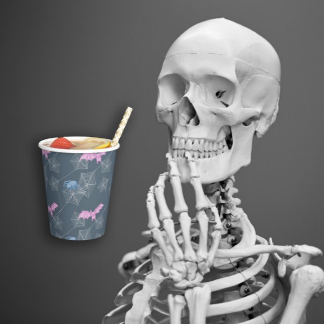 Gobelets En Papier Araignée drôle et chauve-souris dans une toile (Funny spider and bat in a web paper cups
)