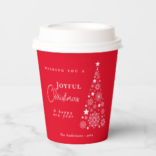 Gobelets En Papier Arbre rouge de Noël