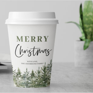 Gobelets En Papier Arbre vert de Noël Joyeux Noël