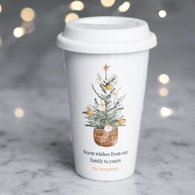 Gobelets En Papier Arbre vert de Noël | Joyeux Noël (Créateur téléchargé)