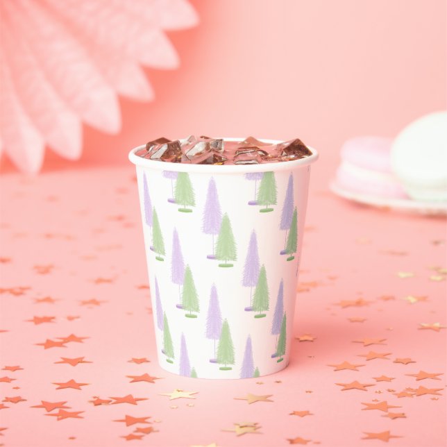 Gobelets En Papier Arbres de Noël Pastel (Insitu)