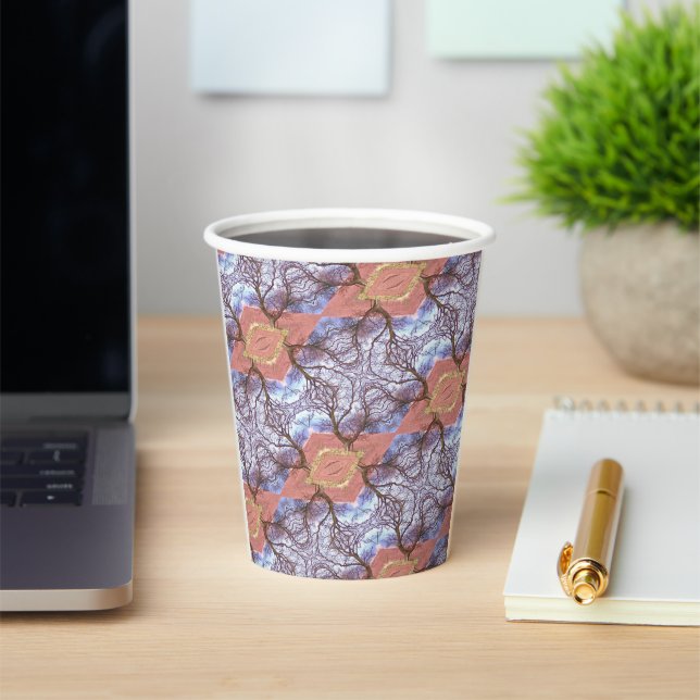 GOBELETS EN PAPIER ARBRES ET CHAMPS MOTIF (Insitu)