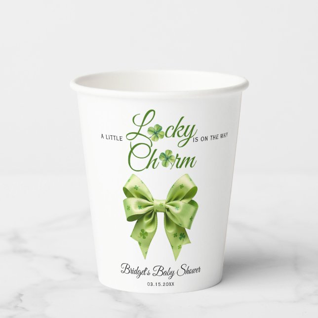 Gobelets En Papier Arc de charme Lucky St. Patrick's Day baby shower (Verso)