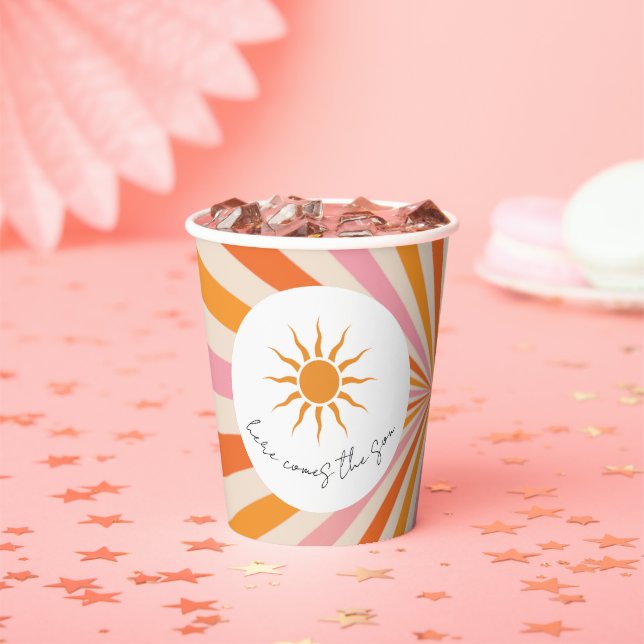 Gobelets En Papier Arch Retro Voici Le Baby shower Fils (Insitu)