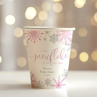 Argent rose Un petit baby shower de flocons de nei