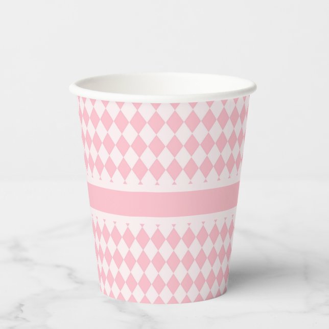Gobelets En Papier Argyle Rose   (Recto)